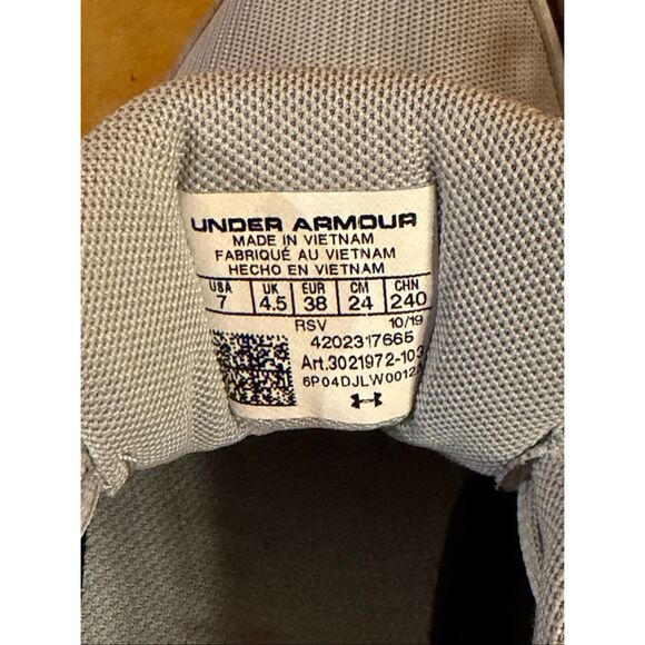 Under Armour Charged Assert 8 Running Shoes Mod Gray/White Size 7 - Picture 8 of 8